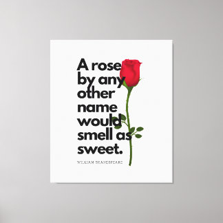 Toile A SHAKESPEARE POEM AND A ROSE  Canvas Print