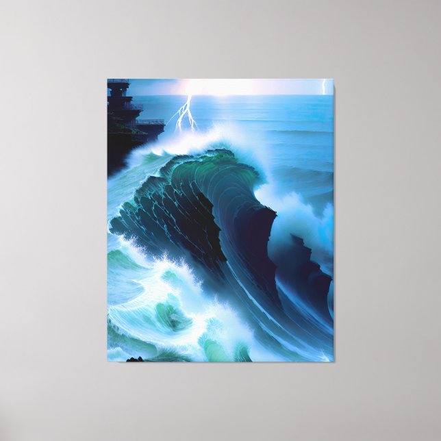 Toile A storm by the sea AI image (Recto)