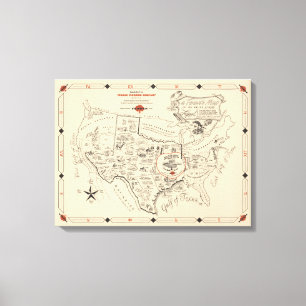 Toile A Texan's Map of the United States