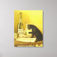 Absinthe Bourgeois et Cat Fine Poster vintage