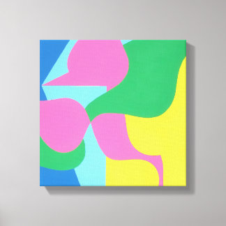 Toile Abstract Layered Pink and Green Art Print