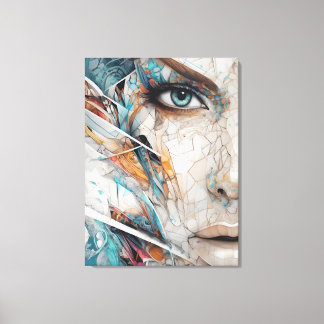 Toile Abstract mosaic woman face paintiImpressão em Tela