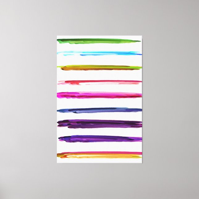 Toile Abstract Painting Colorful Paint Brush Strokes (Recto)