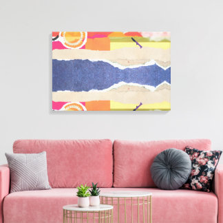 Toile abstract sunset and beach design wall art