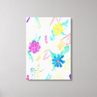 Toile Abstraction Florale Colorée