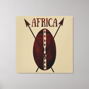 Toile abstrait africain portrait moderne afro art