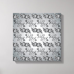 Toile Abstrait Argent et noir Tulip Motif à la fois