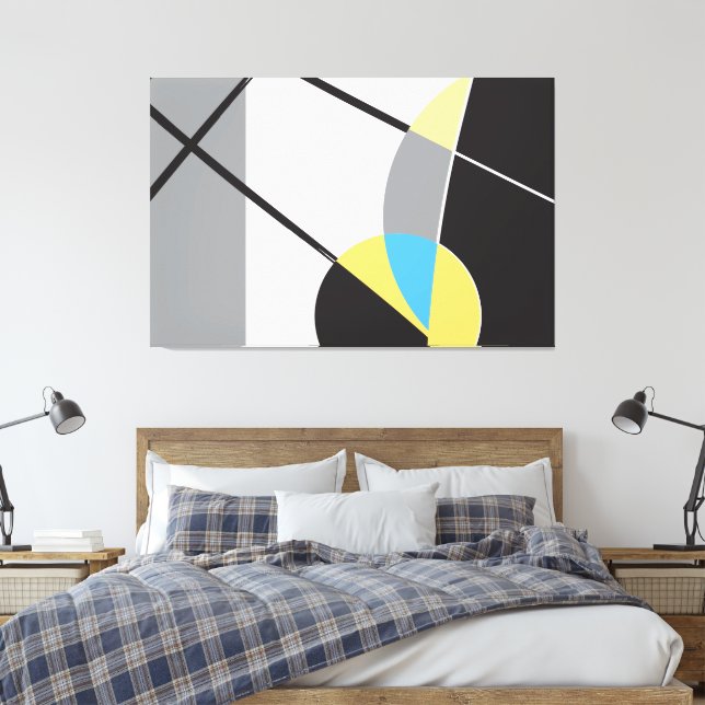 Toile Abstrait Art moderne Formes jaune noir (Insitu(Chambre))