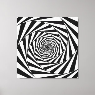 Toile Abstrait Black & White Swirl Spiral Stairway Art
