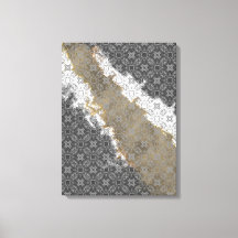 Abstrait blanc, gris et doré beige Vintage