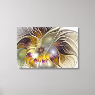 Toile Abstrait Imaginaire coloré Fleur moderne Fractal