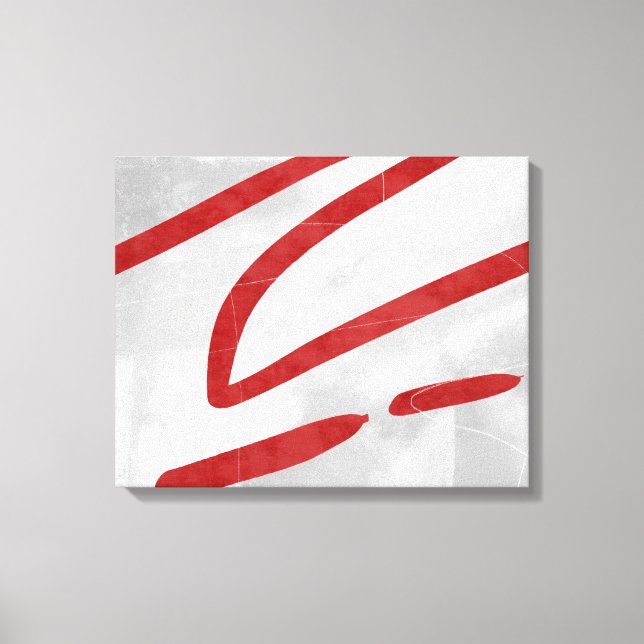 Toile Abstrait minimaliste moderne gris rouge (Recto)
