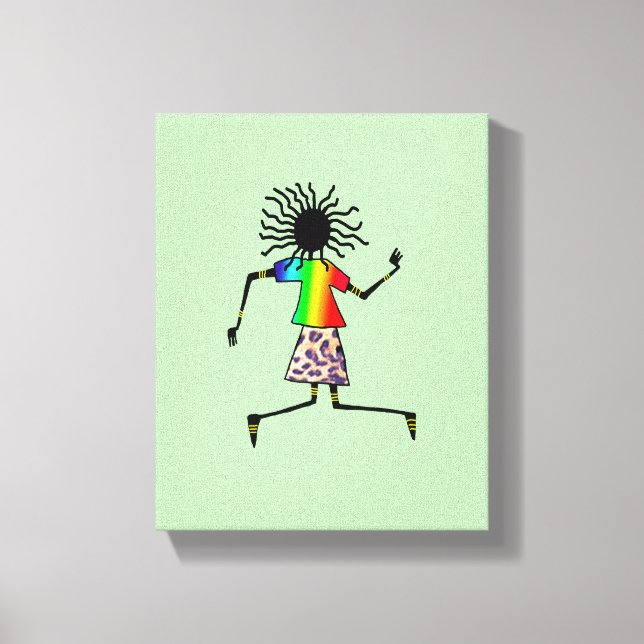 Toile Abstrait, moderne Art africain Élégant Danseuse (Recto)