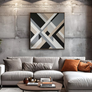 Toile Abstrait Moderne Neutre en 3D Couches
