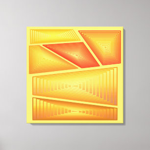 Toile Abstrait moderne - Pyramides de 3 jours, Or