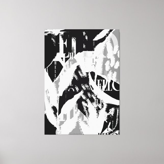 Toile Abstrait noir blanc gris (Recto)