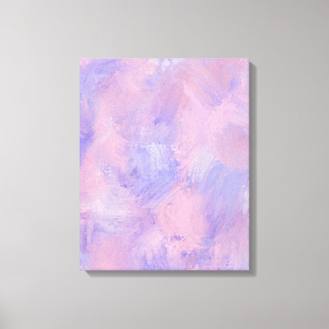 Toile Abstrait Pastel Blush Rose et Bleu (Recto)