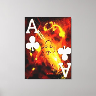 Toile Abstrait Poker Aces - Clubs par Teo Alfonso 2 de 4
