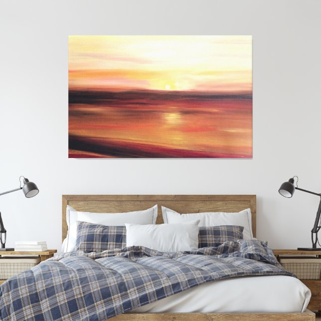 Toile Abstrait Sunset Art contemporain moderne (Insitu(Chambre))