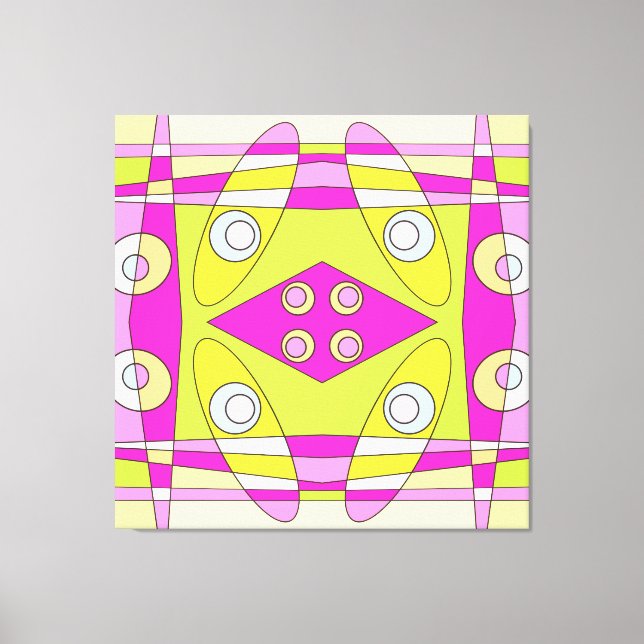 Toile Abstrait surf Bright Pink Green Bubblegum (Recto)