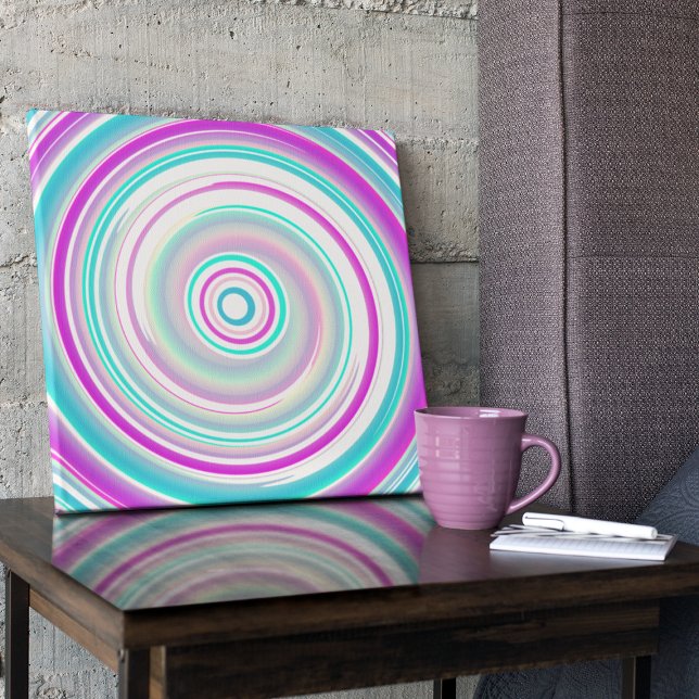 Toile Abstrait  violet Turquoise spirale (Créateur téléchargé)