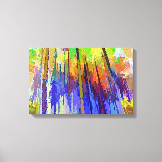 Toile Abstraite d'arbres aux couleurs vives (Recto)