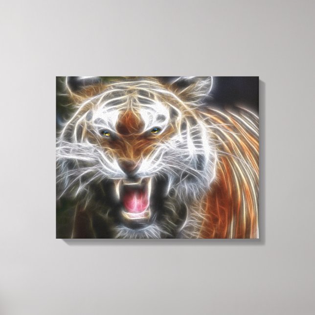 Toile Abstraite de Tigre Enveloppée (Recto)