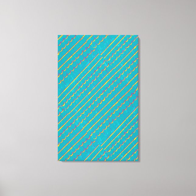 Toile abstraite diagonale bleu-vert (Recto)