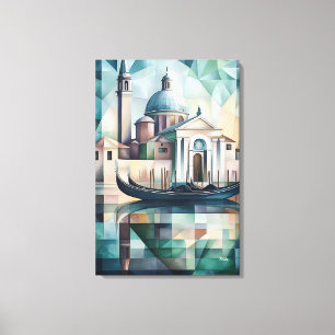 Toile Abstraite ligne aérienne géométrique de Venise ave