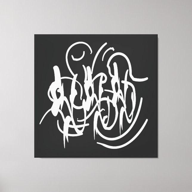Toile Abstraite ligne géométrique blanche moderne (Recto)