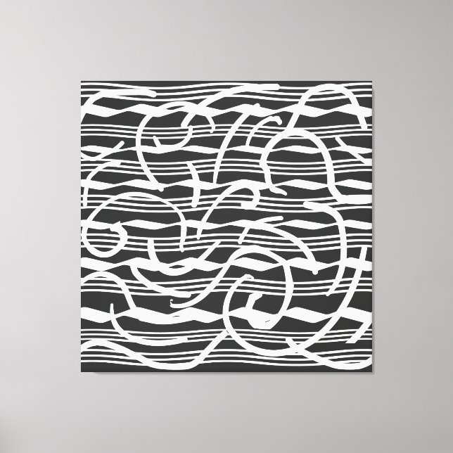Toile Abstraite ligne géométrique blanche moderne (Recto)