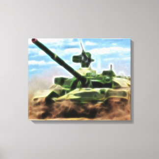 Toile Abstraite T-72 Emballée d'un réservoir milit