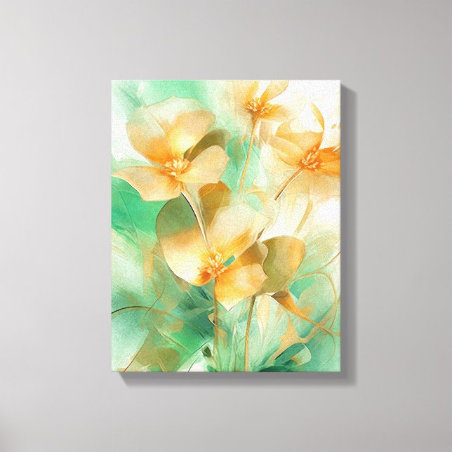 Toile Abstraite verte et dorée Mur Art 3 (Recto)