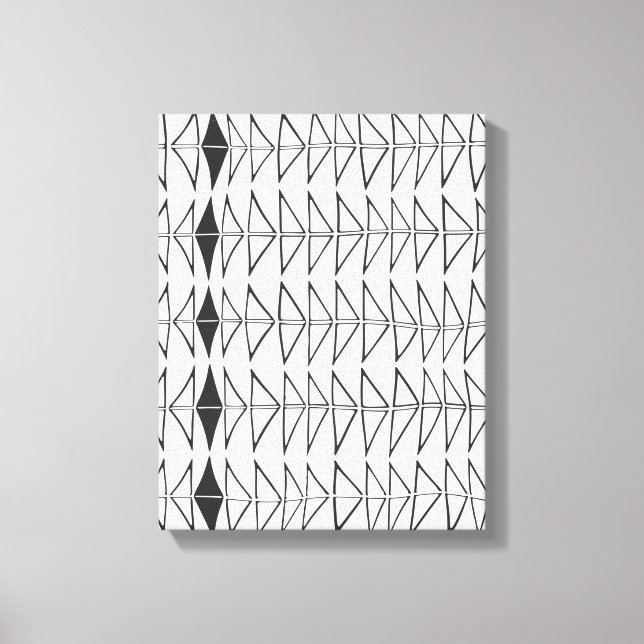 Toile Abstraites en noir blanc Formes Artsy Motif (Recto)