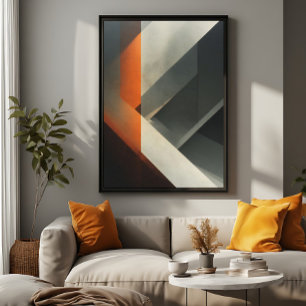 Toile Accent Concret Orange Abstrait Moderne