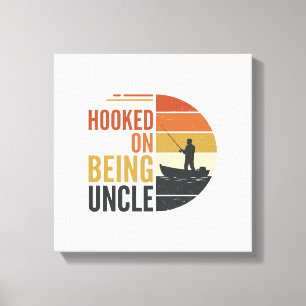 Toile Accro à être Oncle Pêche Graphique Vintage_1