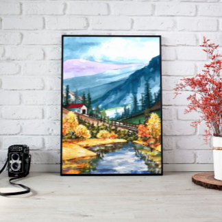 Toile Accueil Décor Mur, Beau Paysage Montagneux