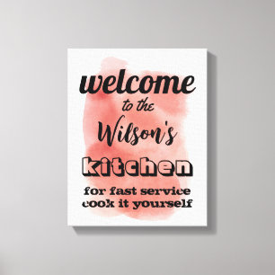 Toile accueil devis de cuisine personnalisée humour mur