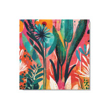 Acrylique florale audacieuse et vibrante Botanique