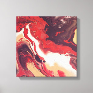 Toile Acrylique pour abstrait Rouge et acajou