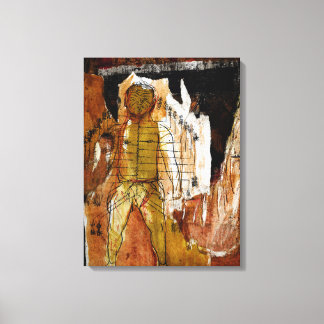 Toile Acupuncture, collage et médias mixtes
