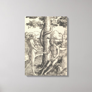 Toile Adam et Eve : La Chute de l'Homme (Lucas van Leyde