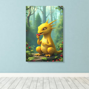 Toile Adorable dragon jaune