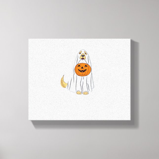 Toile Adorable Éffrayant Golden Retriever Ghost Classic  (Recto)