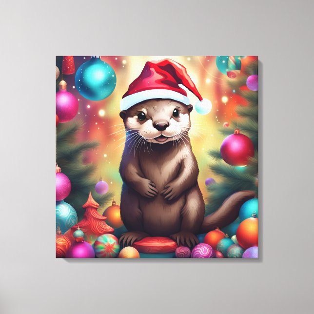 Toile adorable Otter de Noël (Recto)