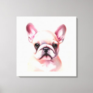 Toile Adorable peinture de bulldog française