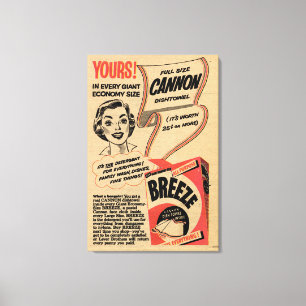 Toile Advert en poudre de lavage Vintage 1955