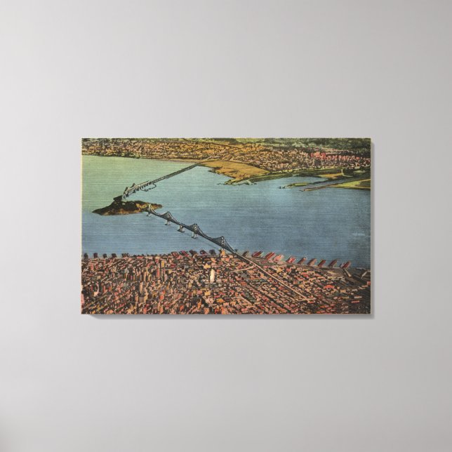 Toile Aérien, San Francisco-Oakland Bay Bridge (Recto)