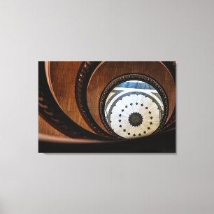 Toile Affiche Abstraite d'Escalier en Bois en Spirale