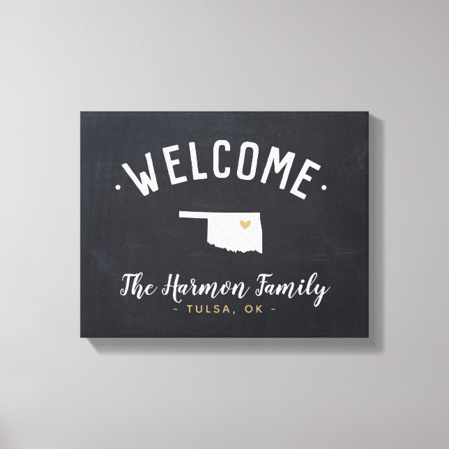 Toile Affiche de bienvenue de monogramme de la famille O (Recto)